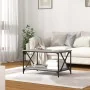 Center table made of gray Sonoma wood and iron, measuring 80x50x45 cm. by , Coffee table - Ref: Foro24-823320, Price: 53,97 €...