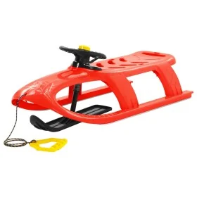 Trineo con volante polipropileno rojo 102,5x40x23 cm de , Trineos - Ref: Foro24-93725, Precio: 71,79 €, Descuento: %