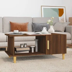 Plywood oak brown coffee table 90x50x40 cm by , Coffee table - Ref: Foro24-817545, Price: 49,99 €, Discount: %