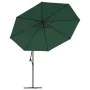 Sombrilla voladiza con luces LED y poste de metal verde 350 cm de , Sombrillas - Ref: Foro24-44524, Precio: 172,06 €, Descuen...