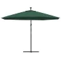 Sombrilla voladiza con luces LED y poste de metal verde 350 cm de , Sombrillas - Ref: Foro24-44524, Precio: 172,06 €, Descuen...