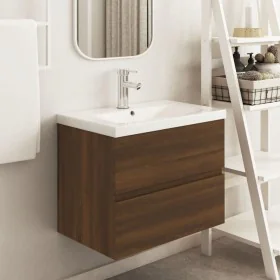 Mueble de lavabo madera de ingeniería roble marrón 60x38,5x45cm de , Muebles de baño - Ref: Foro24-815650, Precio: 54,56 €, D...