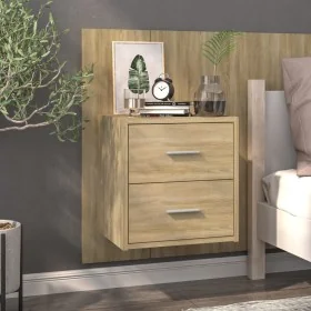 Wall-mounted bedside table in Sonoma oak by , Nightstands - Ref: Foro24-810995, Price: 54,63 €, Discount: %