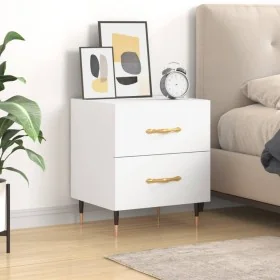 Mesita de noche madera de ingeniería blanco 40x35x47,5 cm de , Mesitas de noche - Ref: Foro24-827260, Precio: 56,37 €, Descue...