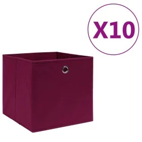 Cajas almacenaje 10 uds tela no tejida rojo oscuro 28x28x28 cm de , Cestas para almacenaje - Ref: Foro24-325201, Precio: 41,3...