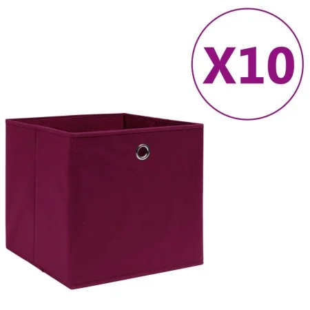 Cajas almacenaje 10 uds tela no tejida rojo oscuro 28x28x28 cm de , Cestas para almacenaje - Ref: Foro24-325201, Precio: 41,3...