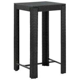 Mesa alta para jardín ratán sintético negro 60,5x60,5x110,5 cm de , Mesas de jardín - Ref: Foro24-45871, Precio: 207,68 €, De...