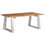 Mesa de centro madera de acacia y acero inoxidable 100x60x40cm de , Mesas de centro - Ref: Foro24-283896, Precio: 134,94 €, D...