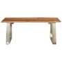 Mesa de centro madera de acacia y acero inoxidable 100x60x40cm de , Mesas de centro - Ref: Foro24-283896, Precio: 134,94 €, D...