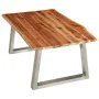 Mesa de centro madera de acacia y acero inoxidable 100x60x40cm de , Mesas de centro - Ref: Foro24-283896, Precio: 134,94 €, D...