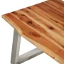 Mesa de centro madera de acacia y acero inoxidable 100x60x40cm de , Mesas de centro - Ref: Foro24-283896, Precio: 134,94 €, D...