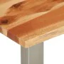 Mesa de centro madera de acacia y acero inoxidable 100x60x40cm de , Mesas de centro - Ref: Foro24-283896, Precio: 134,94 €, D...