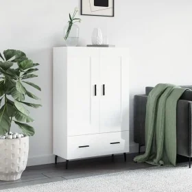 High gloss white engineered wood sideboard 69.5x31x115 cm by , Sideboards - Ref: Foro24-830342, Price: 95,40 €, Discount: %
