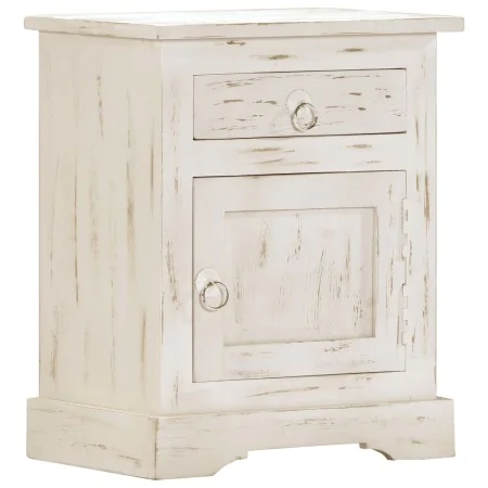 Mesita de noche de madera maciza de mango blanca 40x30x50 cm de , Mesitas de noche - Ref: Foro24-247713, Precio: 120,85 €, De...