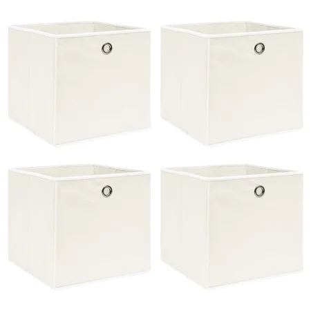 Cajas de almacenaje 4 uds tela blanco 32x32x32 cm de , Cestas para almacenaje - Ref: Foro24-288349, Precio: 24,90 €, Descuent...