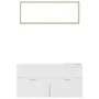 Set de muebles de baño madera ingeniería blanco y roble Sonoma de , Muebles de baño - Ref: Foro24-3070897, Precio: 311,36 €, ...
