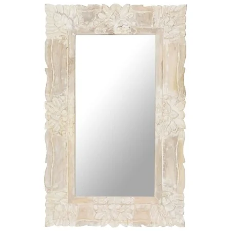 Espejo de madera maciza de mango blanco 80x50 cm de , Espejos - Ref: Foro24-321633, Precio: 111,40 €, Descuento: %