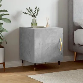 Mesita de noche madera de ingeniería gris hormigón 40x40x50 cm de , Mesitas de noche - Ref: Foro24-827524, Precio: 28,11 €, D...