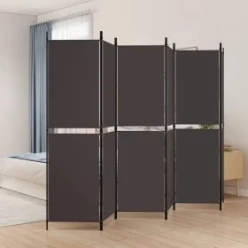 Biombo divisor de 6 paneles de tela marrón 300x180 cm de , Divisores de ambientes - Ref: Foro24-350223, Precio: 63,33 €, Desc...