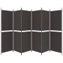 Biombo divisor de 6 paneles de tela marrón 300x180 cm de , Divisores de ambientes - Ref: Foro24-350223, Precio: 63,33 €, Desc...