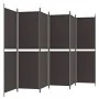 Biombo divisor de 6 paneles de tela marrón 300x180 cm de , Divisores de ambientes - Ref: Foro24-350223, Precio: 63,33 €, Desc...