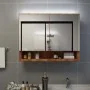 Mueble de baño con espejo LED MDF roble 80x15x60 cm de vidaXL, Tocadores de baño - Ref: Foro24-323606, Precio: 165,06 €, Desc...