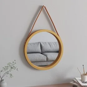 Wall mirror with golden strap Ø45 cm by , Mirrors - Ref: Foro24-351537, Price: 31,47 €, Discount: %