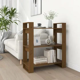 Shelving / space divider pine honey brown 80x35x91 cm by , Bookcases and shelves - Ref: Foro24-813902, Price: 46,74 €, Discou...