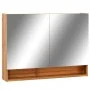 Mueble de baño con espejo LED MDF roble 80x15x60 cm de vidaXL, Tocadores de baño - Ref: Foro24-323606, Precio: 165,06 €, Desc...