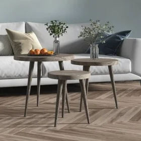 Set of 3 auxiliary tables made of gray MDF and iron by , Side tables - Ref: Foro24-286095, Price: 69,21 €, Discount: %