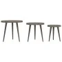 Set of 3 auxiliary tables made of gray MDF and iron by , Side tables - Ref: Foro24-286095, Price: 69,21 €, Discount: %