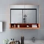 Mueble de baño con espejo LED MDF roble 80x15x60 cm de vidaXL, Tocadores de baño - Ref: Foro24-323606, Precio: 165,06 €, Desc...