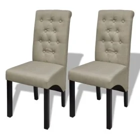 Sillas de comedor 2 unidades de tela beige de , Sillas de comedor - Ref: Foro24-240556, Precio: 185,18 €, Descuento: %