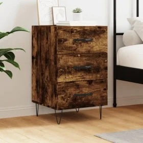 Mesita de noche madera de ingeniería roble ahumado 40x40x66 cm de , Mesitas de noche - Ref: Foro24-827657, Precio: 58,41 €, D...