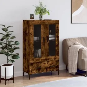 Aparador alto madera de ingeniería roble ahumado 69,5x31x115 cm de , Aparadores - Ref: Foro24-828305, Precio: 89,92 €, Descue...