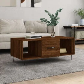 Mesa de centro madera contrachapada roble marrón 102x50x40 cm de , Mesas de centro - Ref: Foro24-829299, Precio: 64,23 €, Des...