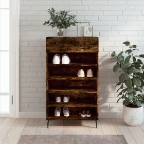 Zapatero madera de ingeniería roble ahumado 60x35x105 cm de , Armarios y almacenamiento - Ref: Foro24-829633, Precio: 56,79 €...