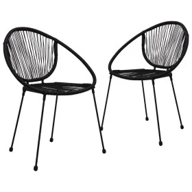 Sillas de jardín 2 unidades ratán de PVC negro de , Sillas de jardín - Ref: Foro24-48566, Precio: 201,92 €, Descuento: %