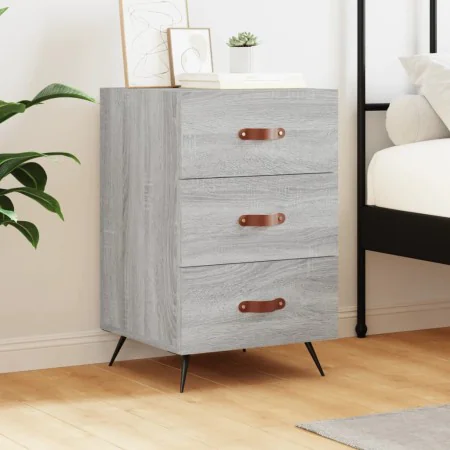 Bedside table made of gray Sonoma engineered wood, 40x40x66 cm. by , Nightstands - Ref: Foro24-827634, Price: 61,20 €, Discou...