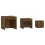 Mesas apilables 3 pzas madera contrachapada roble ahumado de , Mesas auxiliares - Ref: Foro24-815225, Precio: 59,63 €, Descue...