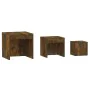 Stackable tables 3 pieces plywood smoked oak by , Side tables - Ref: Foro24-815225, Price: 59,63 €, Discount: %