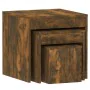 Stackable tables 3 pieces plywood smoked oak by , Side tables - Ref: Foro24-815225, Price: 59,63 €, Discount: %