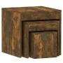 Stapelbare Tische, 3-teilig, Eichenfurnierholz, geräuchert. von , Seitentische - Ref: Foro24-815225, Preis: 59,63 €, Rabatt: %