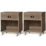 Brown bedside table, 2 units, solid wood by , Nightstands - Ref: Foro24-243162, Price: 109,72 €, Discount: %