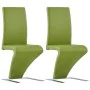 Sillas de comedor forma de zigzag 2 uds cuero sintético verde de , Sillas de comedor - Ref: Foro24-281898, Precio: 223,72 €, ...