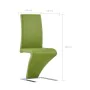 Sillas de comedor forma de zigzag 2 uds cuero sintético verde de , Sillas de comedor - Ref: Foro24-281898, Precio: 223,72 €, ...