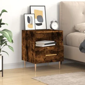 Mesita de noche madera ingeniería roble ahumado 40x35x47,5 cm de , Mesitas de noche - Ref: Foro24-827414, Precio: 41,33 €, De...