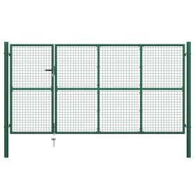 Grüne Gartentür aus Stahl 350x150 cm von , Gartentore - Ref: Foro24-144307, Preis: 530,32 €, Rabatt: %