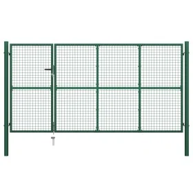 Green steel garden gate 350x150 cm by , garden gates - Ref: Foro24-144307, Price: 530,32 €, Discount: %