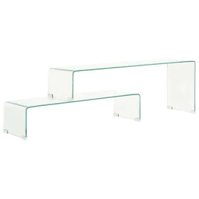 Set of 2 tempered glass coffee tables 90x30x20/110x30x40cm by , Coffee table - Ref: Foro24-284728, Price: 196,99 €, Discount: %